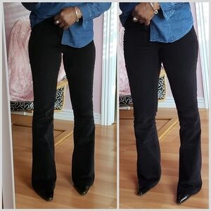 Wild Pearl Flare Leg Corduroy Pants Black